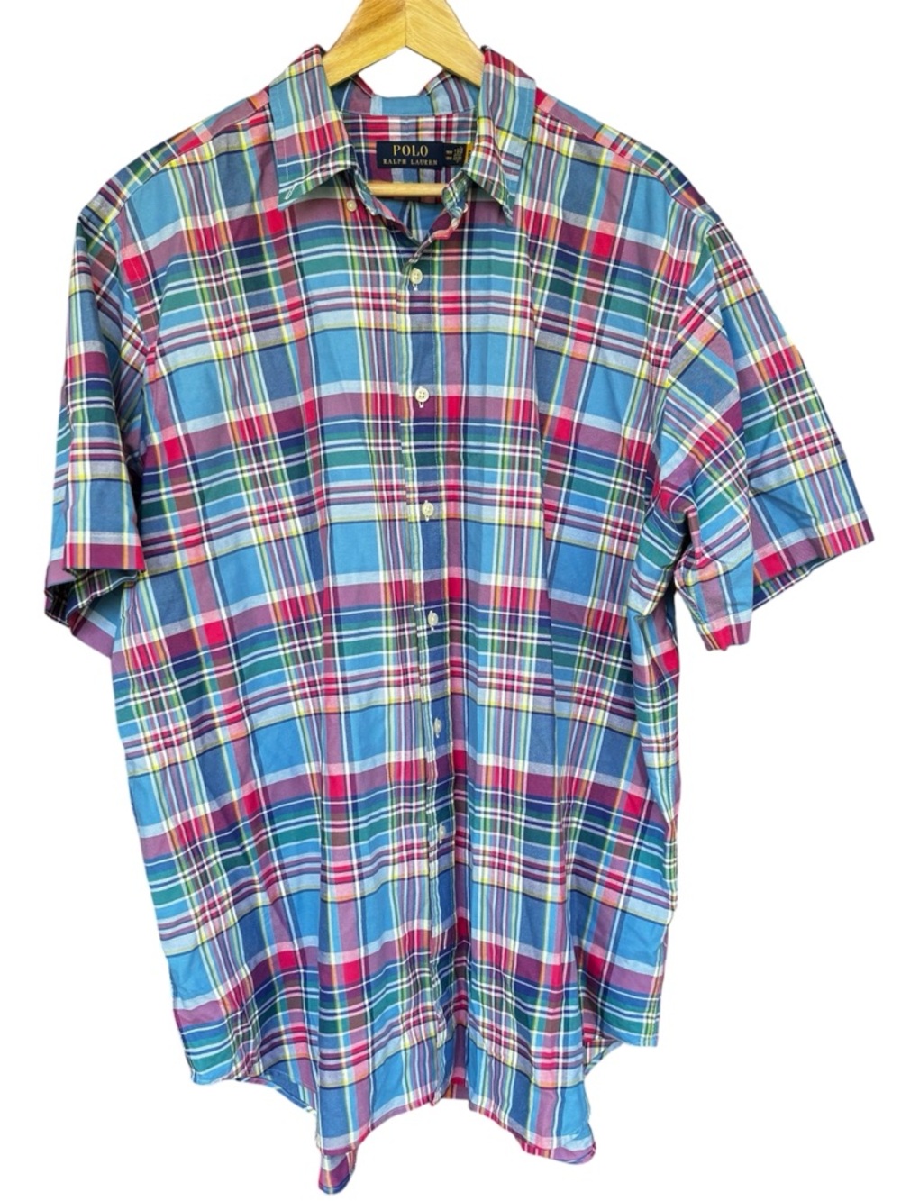 Polo Ralph Lauren Short Sleeve Plaid Button Down Shirt Men’s 1XB Big Prep Pony